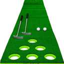 Complete Golf Game | Golf Mat | The Ultimate Portable Golf Pong Putting Game Set | Play Golf Pong Game Anywhere | Includes 2 Putters, 2 Balls, 12 Hole Covers