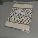 Table Runner Linear End, Boho Style with Tassels, Cotton & Linen, Farmhouse Home Decor for Living Room Dresser Scarfs (12x60Inch, Black & Beige)