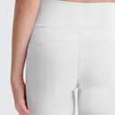 Girls 4'' High Waisted Biker Shorts, Stretchy Athletic Workout Running Shorts for Kids and Teens (White, L)