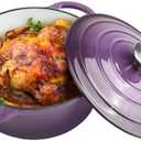 3 Quart Dutch Oven Enameled Cast Iron with Lid - Big Dual Handles - Oven Safe up to 500°F - Classic Round Pot for Versatile Cooking Purple