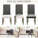 MOSAYT 100% Waterproof Dining Room Chair Covers Set of 4, Super Fit Stretch Jacquard Parson Chairs Slipcovers Removable Washable Chair Seat Protectors for Home, Kitchen, Banquet (Grey)