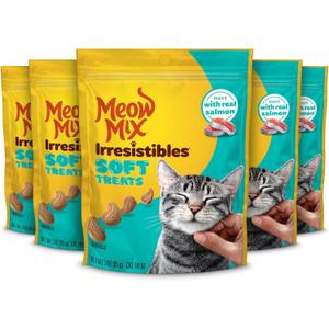 Meow Mix Irresistibles Soft Cat Treats, Salmon, 3 Ounce (Pack of 5)