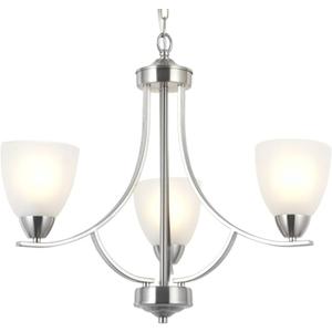3 Light Contemporary Chandeliers Brushed Nickel Modern Light Fixtures Ceiling Hanging Classic Pendant Lighting for Foyer Bedroom Dining Room Bathroom