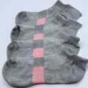 Womens Athletic No Show Socks, Cushioned Ankle Running Socks, Breathable, 4 Pairs (Gray)