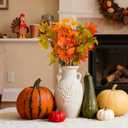 6Pcs Artificial Maple Leaves Branches, Fake Fall Leaves Stems for Autumn Thanksgiving Decor Table Centerpieces Decoration