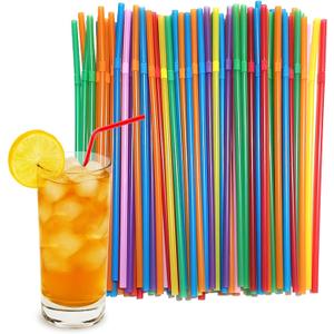 500 Pcs Multi Colored Plastic Flexible Drinking Straws, 8 Inch, 5mm Wide, Perfect for Parties & Everyday Use