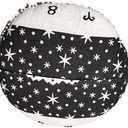 Round Floor Pillow Cover Only Horoscope Mandala Cushion Cover Pouf for Meditation Room Decor Zodiac Sign Round Throw Pillows Black White Astrology (32 Pillow Cover, Without Filler) (32" x 32" (Pack of 1))