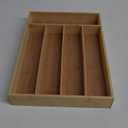 Silverware Organizer Bamboo Kitchen Drawer Organizer Kitchen Utensil Organizer with 5 Slots Flatware Organizer Tray for Kitchen, Flatware, Utensils(Natural)