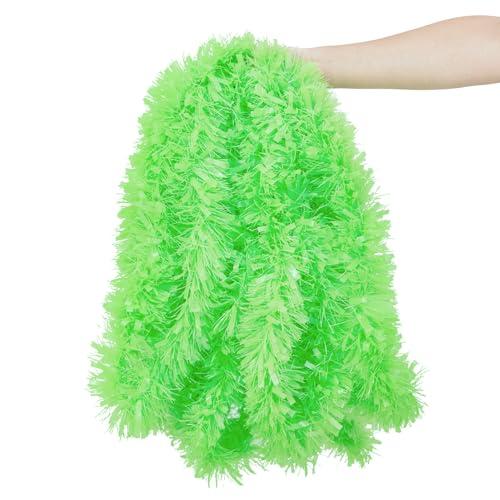 33 FT Christmas Tinsel Garland, Lime Green Metallic Twisted Tinsel Garland Shiny Xmas Hanging Decoration for Christmas Tree Wedding Birthday Home Party Supply