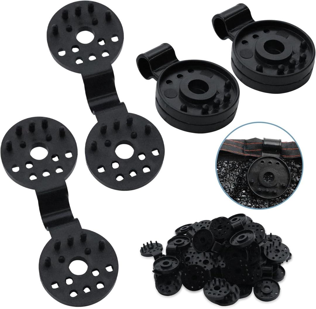 200 PCS Shade Cloth Plastic Clips, Sun Shade Cloth Heavy Duty Lock Grip, Black Round Shade Fabric Fixing Clamp Clips for Sunblock Net, Garden, Greenhouse, Patio, Plant Netting Cover