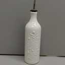 Sweejar Large Olive Oil Dispenser Bottle, 24 Oz Ceramic, Modern Relief Design, Dishwasher Safe, White