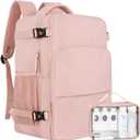 Travel Backpack, Carry on Flight approved Travel Bag with Multi-Pockets, Waterproof 17.3inch Laptop Backpack for Men Women, Pink (X-Large)