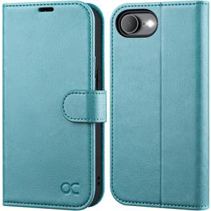 OCASE Compatible with iPhone 16e Wallet Case, PU Leather Flip Folio Case with Card Holders RFID Blocking Kickstand [Shockproof TPU Inner Shell] Phone Cover 6.1 Inch 2025, Ice Blue
