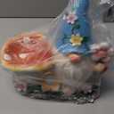 Gnome Statue with Flower Bouquet & Mushroom Bird Feeder Bath - Solar LED Garden Decor, Outdoor Figurine for Yard, Patio, Fairy Lights - Unique Gift