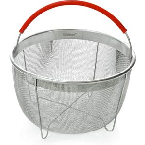 Original Salbree Steamer Basket for 3 qt quart Instant Pot Accessories, Stainless Steel Strainer and Insert fits IP Insta Pots, Instapot, Other Pressure Cookers, with Silicone Handle [6qt 8qt avail]