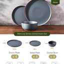 Famiware Mercury Plates and Bowls Sets, 12 Pieces Stoneware Dinnerware Sets, Dishes Set for 4, Microwave and Dishwasher Safe, Charcoal