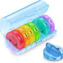 Sukuos Large Weekly Pill Organizer 2 Times a Day, Daily Pill Box 7 Day Easy to Open with Double Protection, AM PM Pill Case for Medicine/Vitamin/Fish Oil/Supplements (Blue)