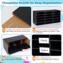 15 Slots Classroom Mailbox Label Paper Storage Cardboard Organizer, Black