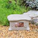 Cat Urn with Photo Frame, Pet Urns for Cats, with Foot Prints and Fish Cover Pattern