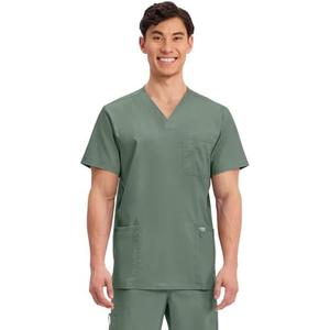 Cherokee Scrub top for Men V-Neck with 3 Pockets, Knit Details, Soft, Durable, Breathable, 2-Way Stretch Fabric - WW670 M