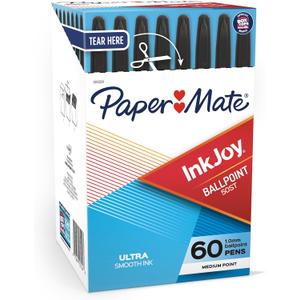 Paper Mate InkJoy 50ST Ballpoint Pens, Medium Point (1.0mm), Black, 60 Count