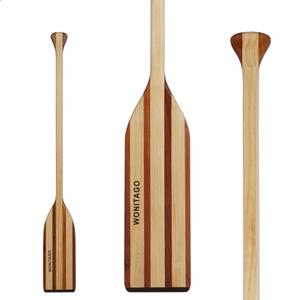 WONITAGO Wooden Canoe Paddle with Anti-Collision Edge, Wood Boat Paddle