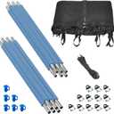Machrus Upper Bounce Trampoline Safety Enclosure Set for 8 FT 10FT 12FT 13FT 14FT 15FT 16FT Frames - Includes Net, Poles & Hardware - Installs Inside Frame