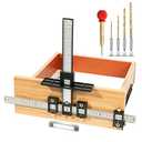 Solike Cabinet Hardware Jig, Aluminum Alloy Cabinet Handle Jig Tool for Fast and Accurate Installation of Door Handles and Drawer Front Knobs, Pulls(with Automatic Center Punch and 4 Drill Bits)