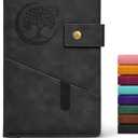 PAIBAS Blank Journal Notebook, A5 Hardcover Leather Sketchbook with 200 Pages Thick Blank Paper for Men Women, Unlined Drawing & Writing Journal, 5.9" x 8.4" Plain Notebook (black)