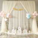 Ivory Tulle Backdrop Curtain for Wedding Parties 10ft x 8ft Sheer Backdrop Curtains for Bridal Shower Birthday Baby Shower Photo Shoot Background Decorations 2 Panels 5ft x 8ft