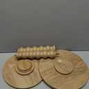 Small Side Table, Drink Table for Small Spaces, Modern Martini Table with Solid Wood Leg, Round End Tables Living Room for Bedroom and Office (Rustic Walnut)