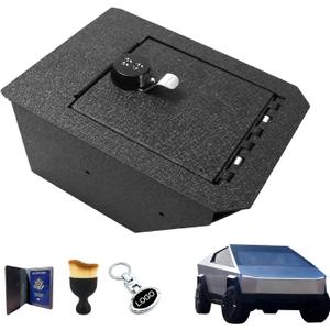 Center Console Safe Vault - Xdeer Console Gun Safe Box Compatible with Tesla Cybertruck 2024, 4-Digit Combination Lock