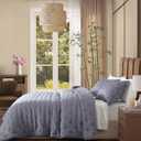 COZYXWORLD100% Viscose Derived from Bamboo,King/Cal King Quilt Set, 3-Piece Comforter Set Dreamer Cross Stitch Cooling Rayon Bedding Duvet Insert with Corner Loops, Dark Grey
