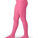 Silky Toes Girls' Opaque Footed Tights (2 Pairs) Durable Microfiber Stockings for Little Big Kids (Bright Pink, 12-14)