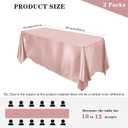 MCEAST 2 Packs Satin Tablecloth 102 x 58 Inches Rectangular Table Overlay Cover Bright Silk Tablecloth Smooth Fabric Table Decor for Wedding Banquet Decoration (Rose Gold)