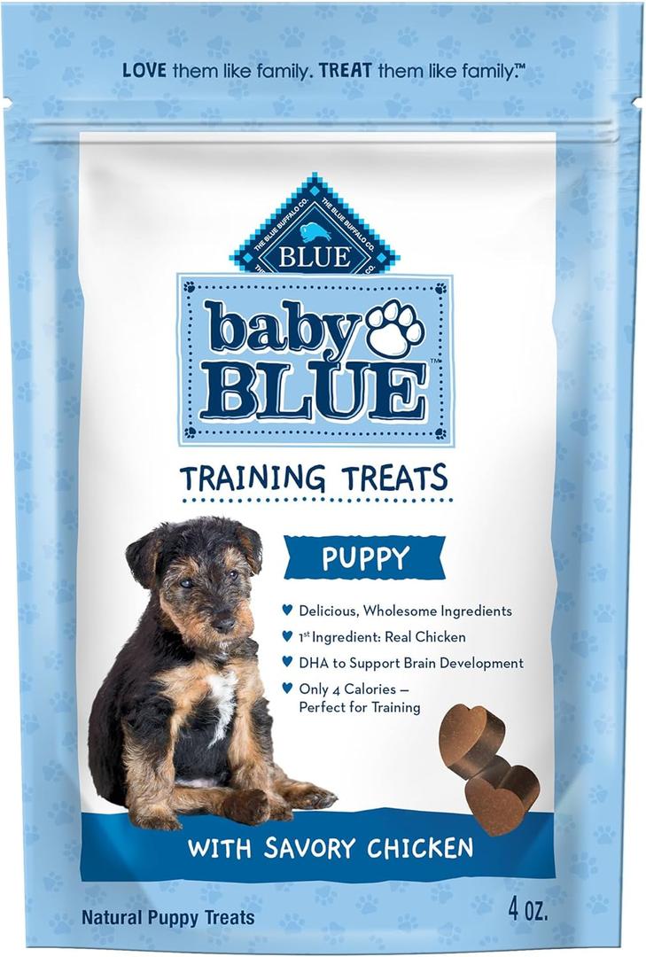 Blue Buffalo Baby Blue Training Treats Natural Puppy Soft Dog Treats, Savory Chicken 4-oz Bag (EXP 07/13/26)