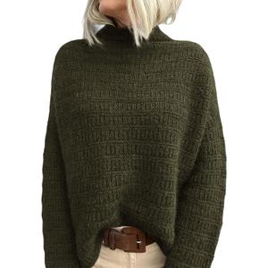 PRETTYGARDEN Womens Mock Neck Oversized Sweaters 2026 Long Sleeve Pullover Fall Sweater Knit Jumper Tops Winter Clothing (XL)