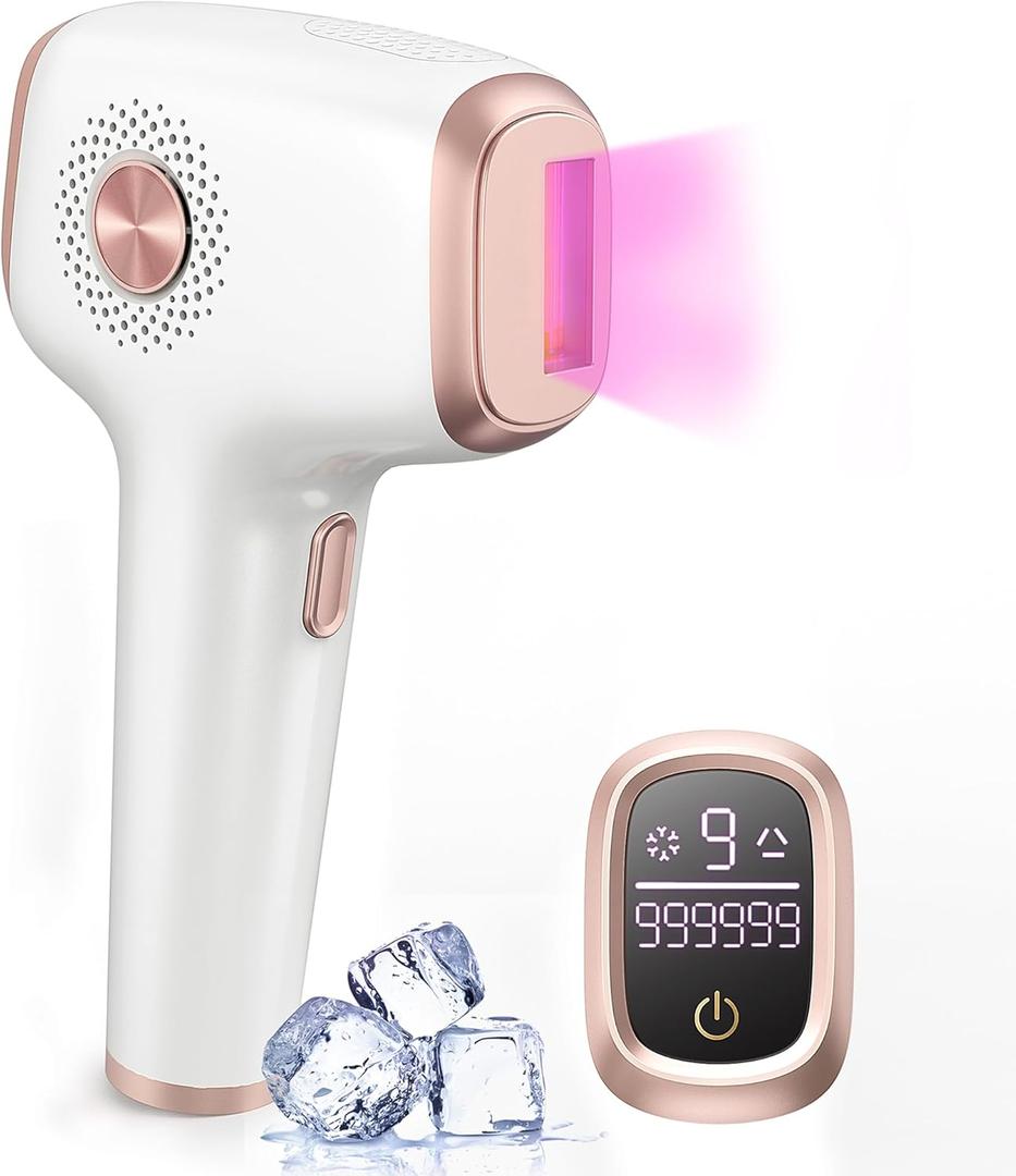 INNZA IPL Hair Removal with Ice Cooling Care Function for Women Permanent,999,999 Flashes Painless IPL Hair Remover, Hair Removal Device for Armpits Legs Arms Bikini Line (Rose Gold-2)