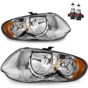 For 2005-2007 Chrysler Town & Country Headlights Assembly Replacement Headlight Compatible with 05 06 07 Chrysler Town & Country with Bulbs