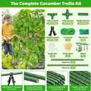 53x51 Inch Cucumber Trellis for Raised Bed, Adjustable A-Frame Garden Trellis for Climbing Plants Outdoor with Climbing Net, Meal Plant Trellis for Vegetables Pea Bean Tomato Grape Squash