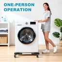 Nefish Furniture Dolly Adjustable Mini Fridge Stand with Wheels Washing Machine Stand Mobile Roller with 4 Locking Swivel Wheel Universal Mobile Base Moving Cart for Dryer Refrigerator, Black