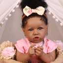 HOOMAI Lifelike Reborn Baby Dolls with Soft Body African American Realistic Girl Doll 22.8 Inch Best Birthday Gift Set