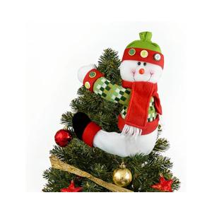 Christmas Tree Topper Snowman,Unique Holiday Xmas Decorations Funny Home Decor,Also Be Used As Curtain Tie and Hugger Wine Bottle,Red White Green