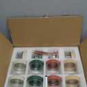 12Pack Overnight Oats Containers with Lids, 16oz, 8oz & 4oz Glass Jars with Airtight Lids, Wide mouth Mason Salad jars, Glass Food Storage Containers for Yogurt Chia Pudding Snacks Cereal & Spices