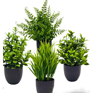 Indoor Decor,Fake Plant Set,Assorted Artificial Foliage,Realistic Plastic Greenery For Home And Office Decoration(Green)