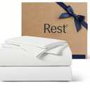 REST® Evercool®+ Cooling Sheet Set, King Size, Arctic White, Breathable Bed Sheets for Hot Sleeper and Night Sweats, with Pillowcases, with Ionic+ Self-Cleaning Silver Yarn for Sensitive Skin, 4PCS