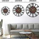 LEIKE Large Wall Clocks,Silent,Non Ticking,Battery Operated Rustic Round Modern Big Wood Wall Clock for Living Room, Bedroom,Kitchen,Farmhouse,Office,Home Decor-16 Inch(Black-Arabic Number)