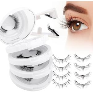 Magnetic Eyelashes with Applicator Natural Look: 4 Pairs, No Glue and Liner Needed, Wendy Lashes, CX0220, 079+B01