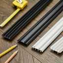 2Pcs 36" Long Door Bottom Replacement, Under Door Seal with Vinyl Fins for Weatherproofing and Insulation, Fits 7/8" Kerf (2, Black)