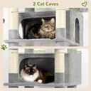 Globlazer XXL Giant Cat Tree, 83 Inch Heavy Duty Tall Cat Tower for Indoor Cats Large Adult, Multi-Level Large Cat Condo with 8 Scratching Posts, Hammock, 2 Cat Caves, 2 Platform, F83B, Light Grey
